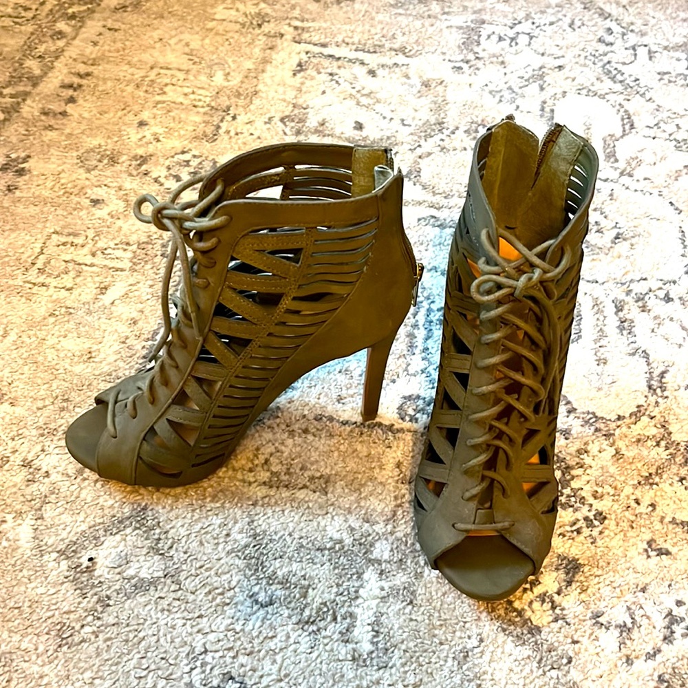 Olive green pumps